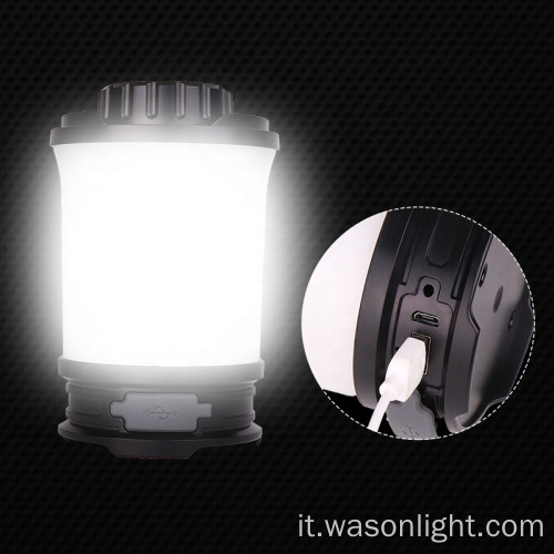 Wason Elevato luminosità Irradiazione Risparmio energetico Emergenza Emergenza Portable Camping Light Hurricane LED Lantern ricaricabile